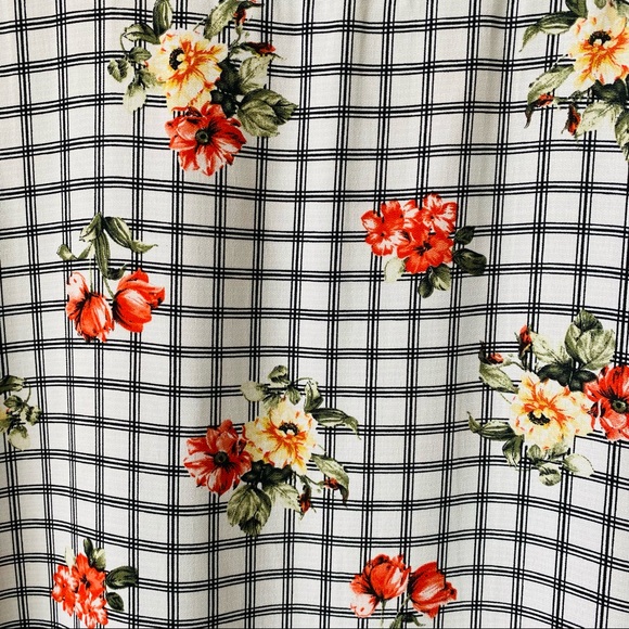 Mts Women's Black and White Floral Blouse Top S - Picture 4 of 4